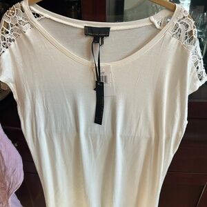 Buffalo David Bitton White Lace Sleeve Blouse